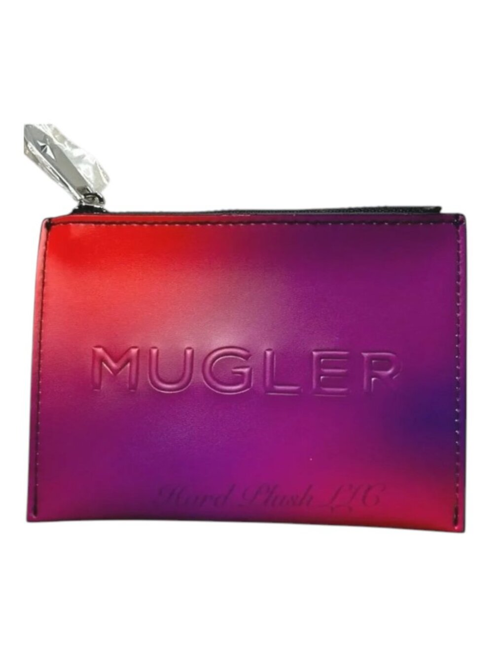 NEW MUGLER Cosmetic Pouch Red Purple Ombre Compact Wallet